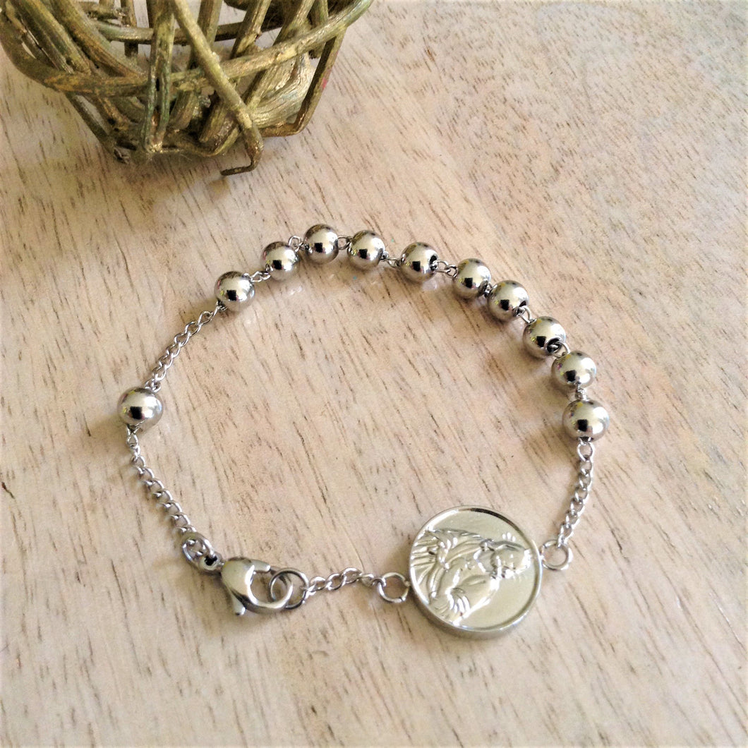 Pulsera Rosario con Medalla Escapulario